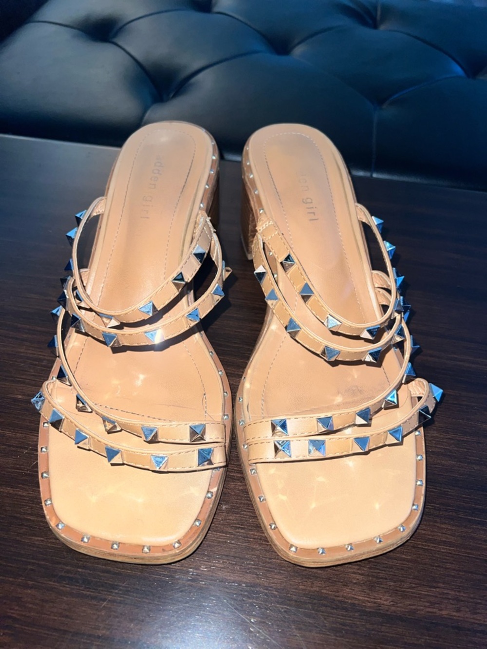 Madden Girl Studded Strappy Women's Sandals in Nude